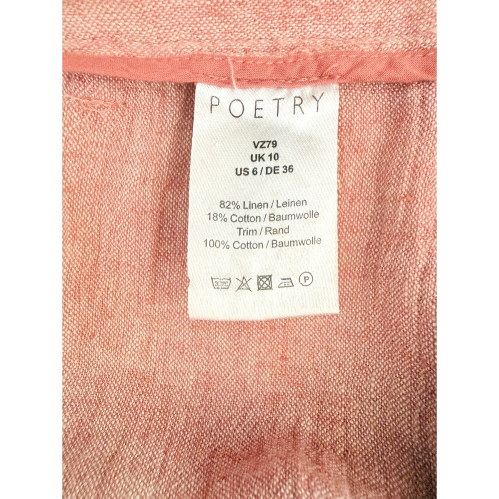 Poetry Linen Cotton Summer Capsule Shorts 6 Terracotta Rose Preppy Beach Vacay - Picture 4 of 7